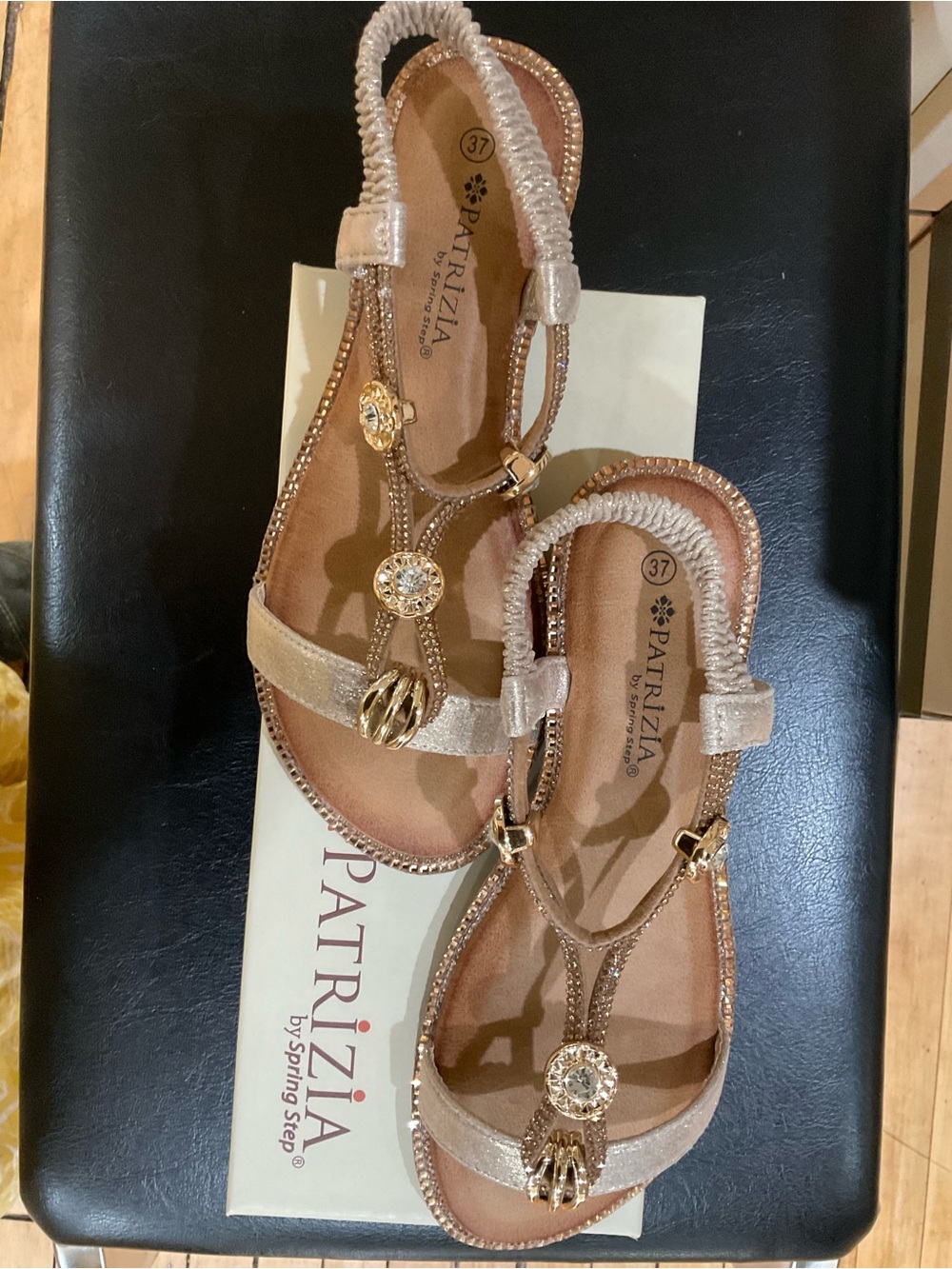 Patrizia-Charmer Gold-Tone Embellished Women's Sandals